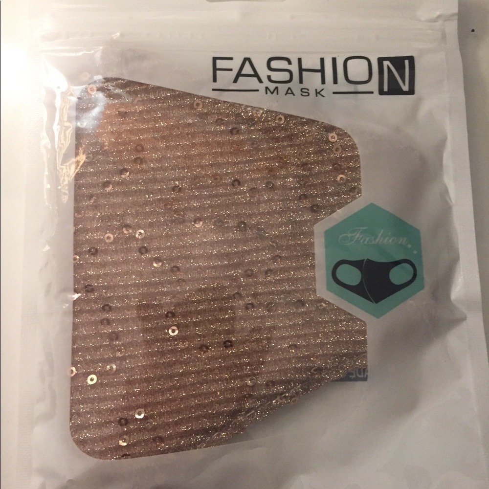 Rose Gold Sequined Face Mask, Unopened